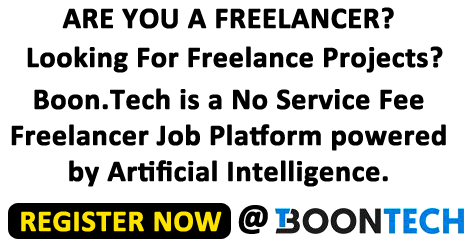 Get Freelance Jobs From Around The World, Boon Tech is a Free Freelance Platform. No Service Fee for Freelancers and Clients.