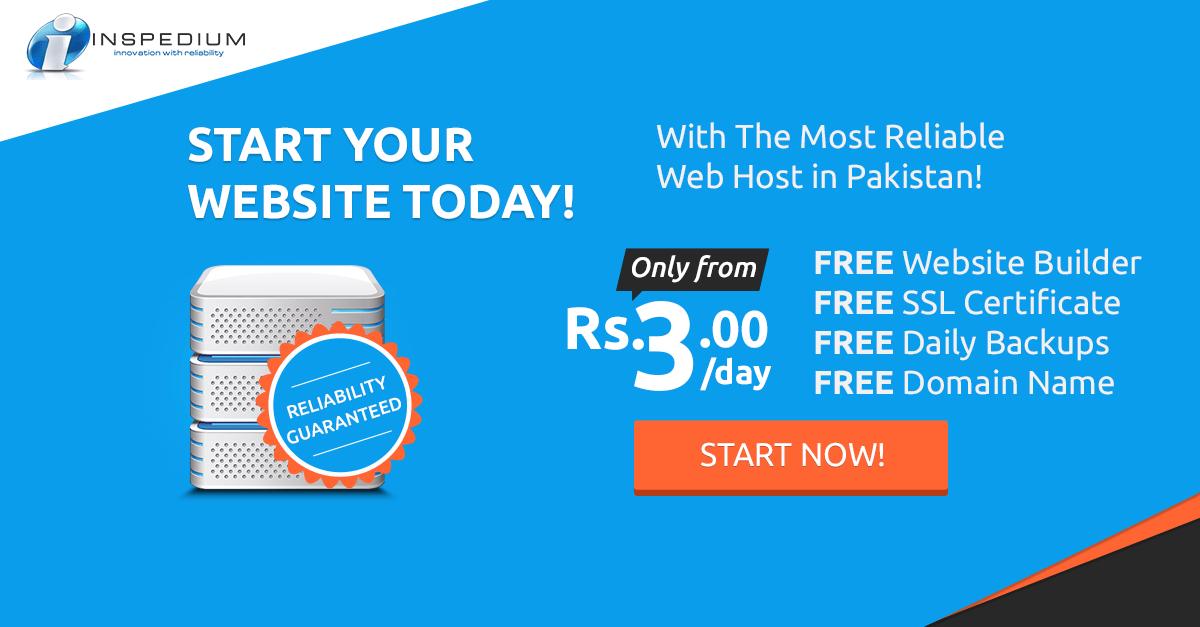 Web Hosting Starting at Only Rs. 3 per Day! The Best Service in Pakistan!