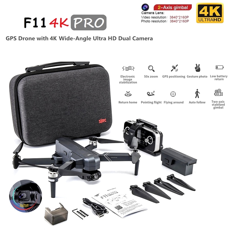 Drone SJRC F11 4K PRO With Camera 4K FPV Drone Gimbal With Camera VS SG906 Pro 2 Max - GeekTomy