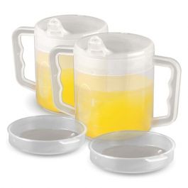 A non-spill two handled mug for elderly individuals may make a significant difference.