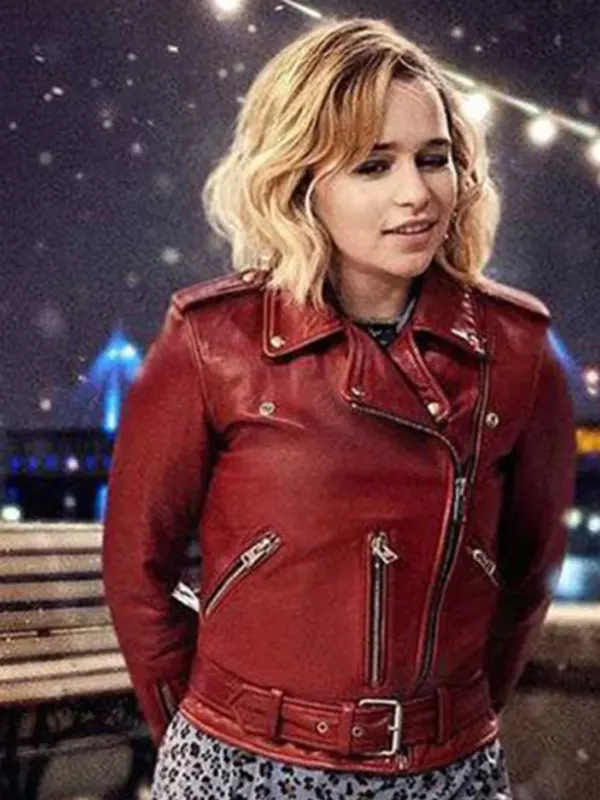 Emilia Clarke Last Christmas Leather Jacket